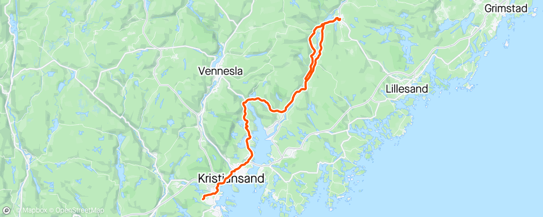 Map of the activity, Til o løp i Tveit
