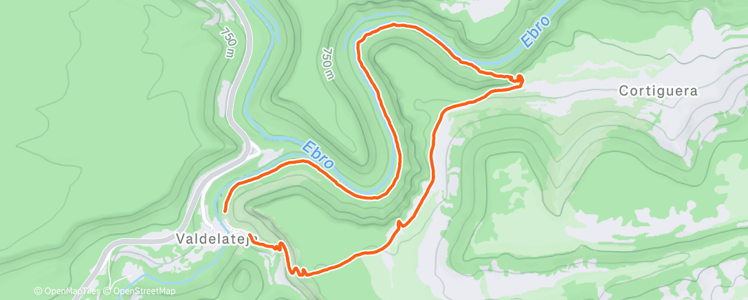 Карта физической активности (Paseo por los cañones del Ebro)