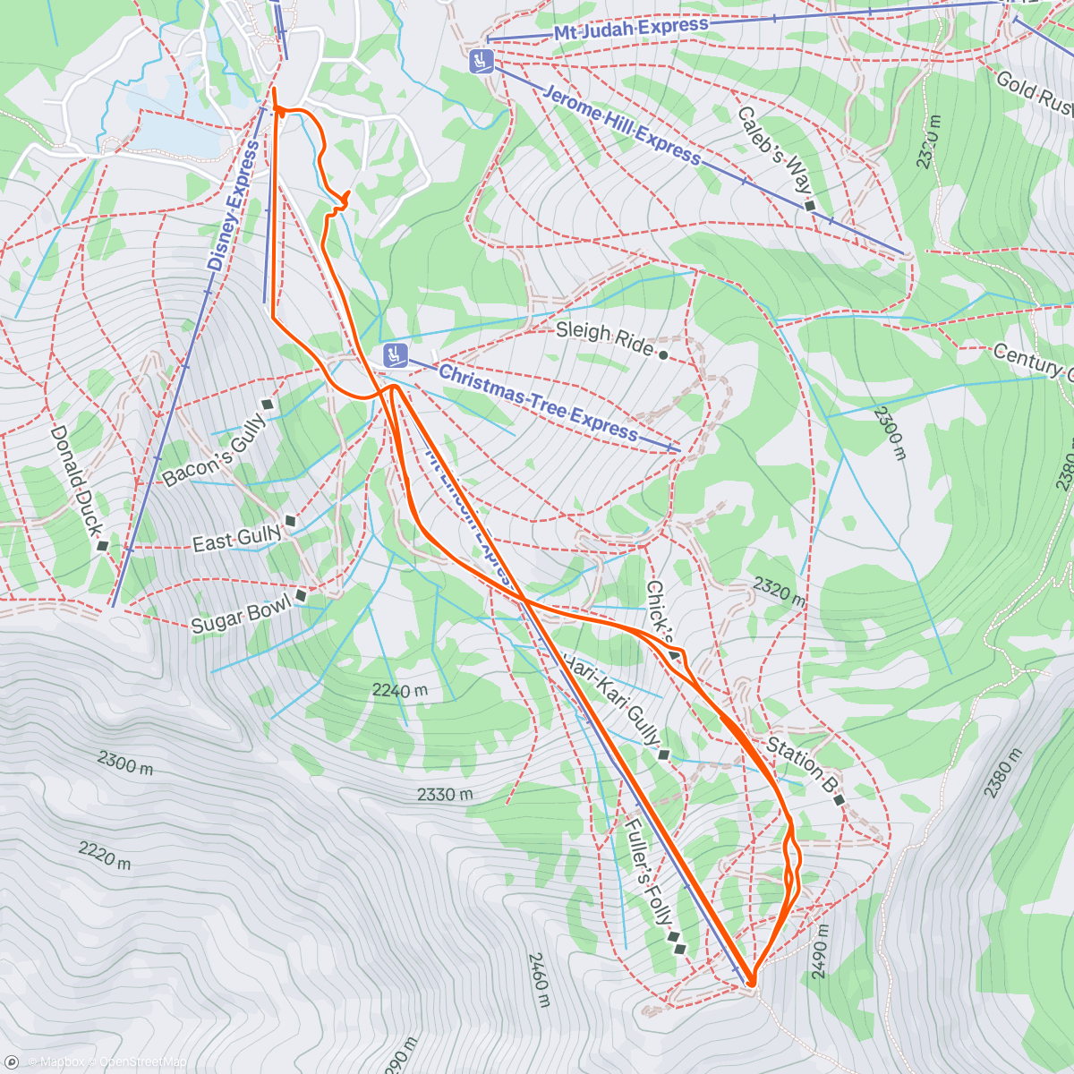 Map of the activity, Braving the elements