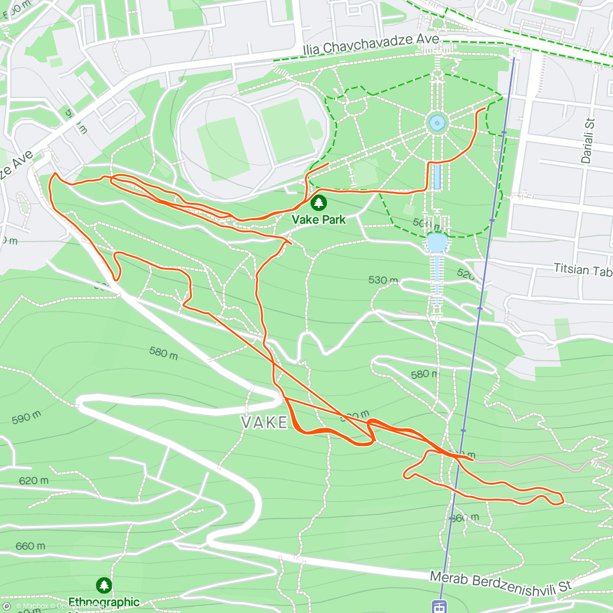 Map of the activity, Intervals (500/500)