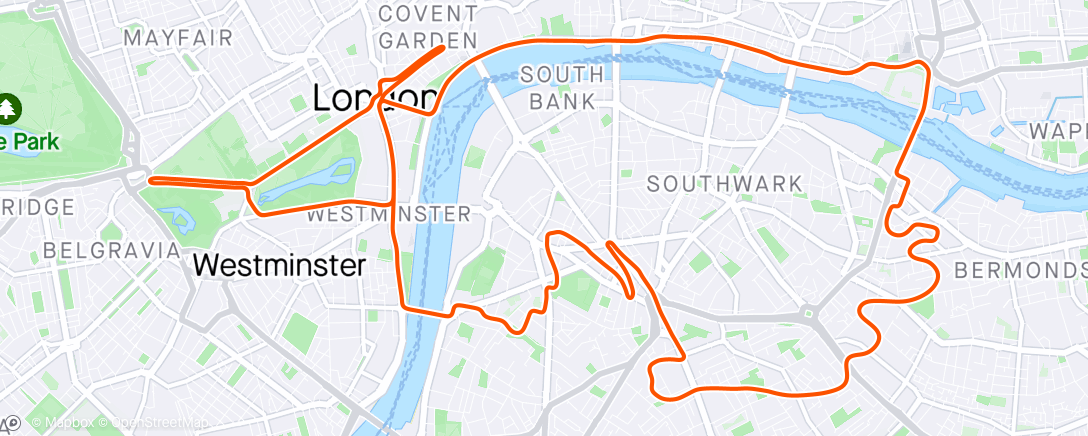 Carte de l'activité Zwift - 10/8/4min Threshold in London
