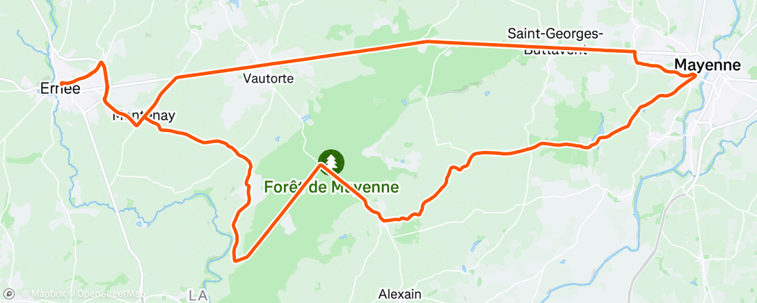 Map of the activity, Sortie vélo le matin