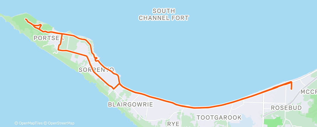 Map of the activity, Beautiful morning for Portsea 🏖️