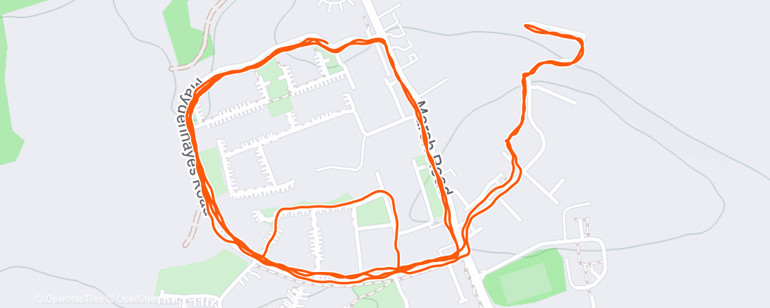 Map of the activity, Afternoon Run