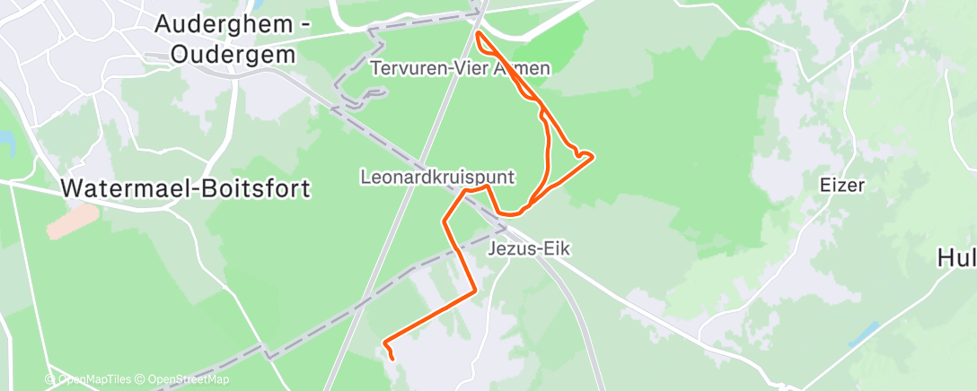 Map of the activity, RUN: EASY RUN