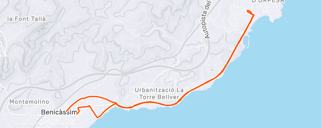 Карта физической активности (Carrera a la hora del almuerzo)