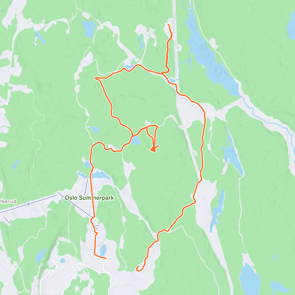 Map of the activity, All by myself! Ikke mye folk utafor allfarvei. Null løyper. En god del stein