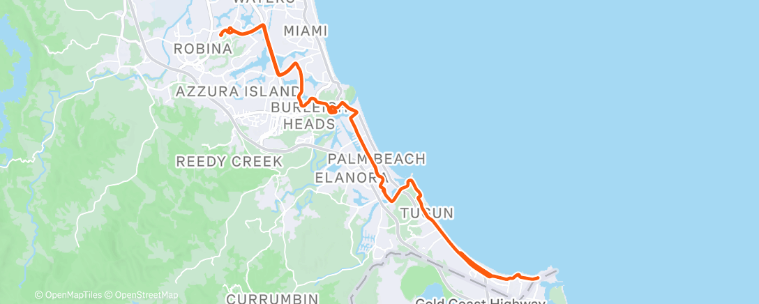 Map of the activity, Night Ride