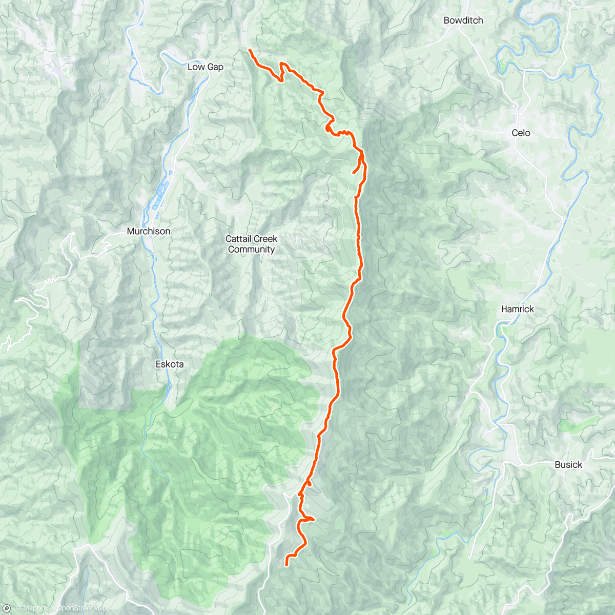 Map of the activity, Day 1 Black Mountain Crest Trail backpacking