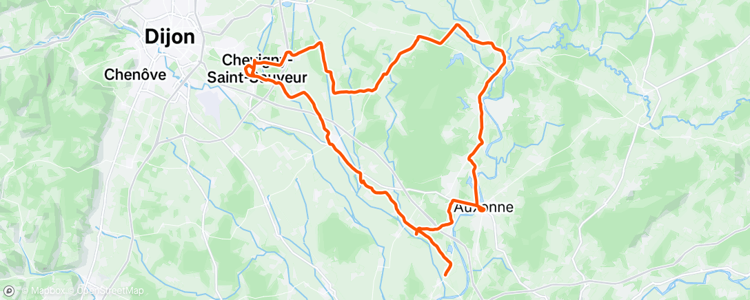 Map of the activity, Vélo du midi