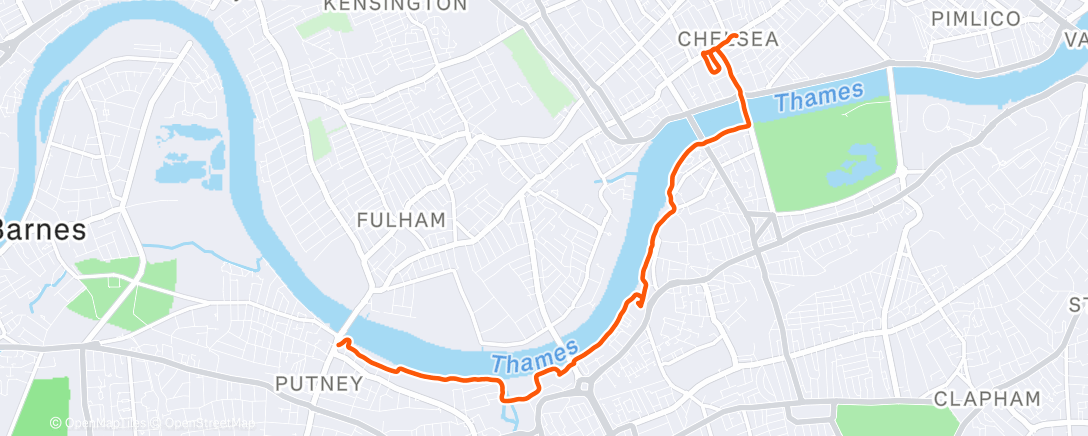 Map of the activity, Evening Run