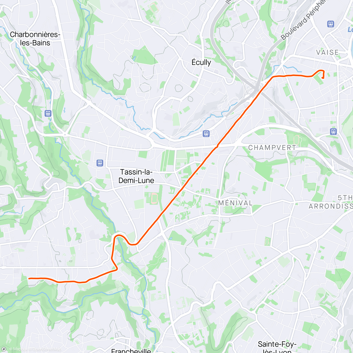 Map of the activity, Vélo taff : dernier retour