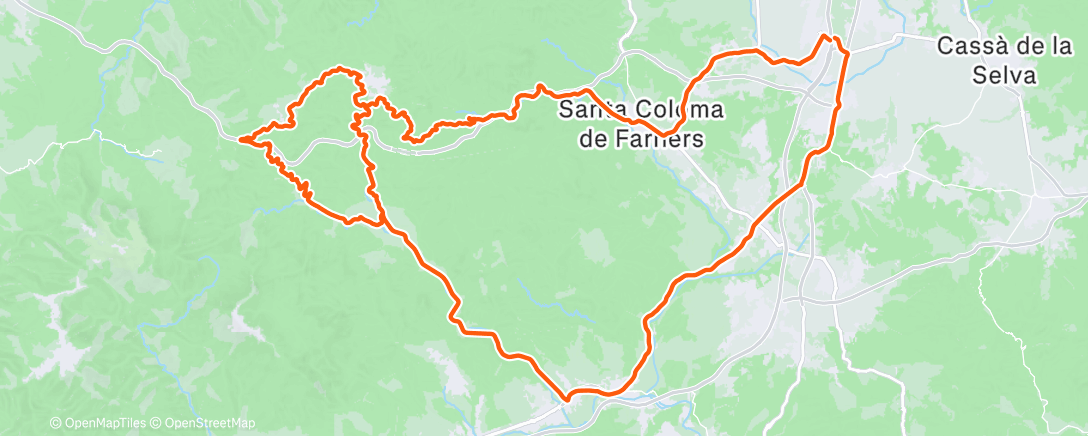 Map of the activity, Cycling