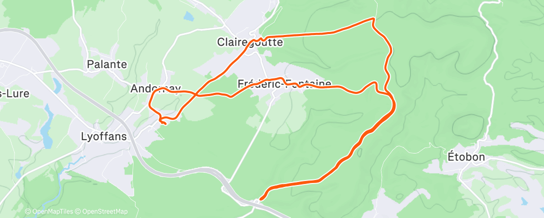 Map of the activity, Trail dans l'après-midi