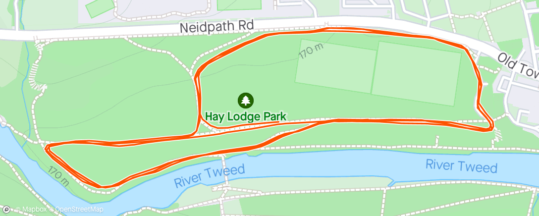 Map of the activity, Haylodge park run 6th