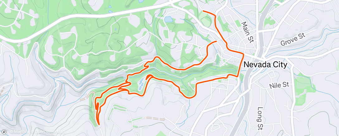 Map of the activity, Afternoon Run