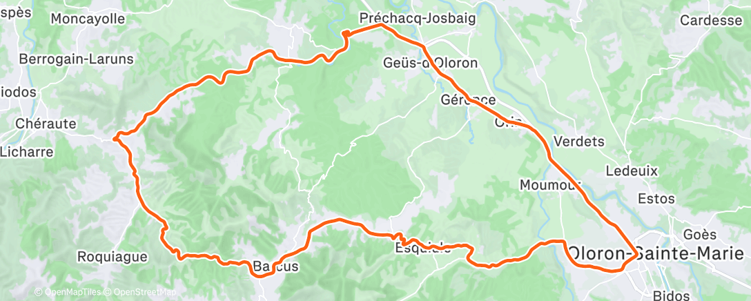 Map of the activity, Sortie vélo dans l'après-midi