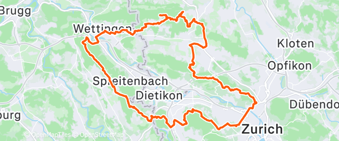 Route map of Wettingen Loop