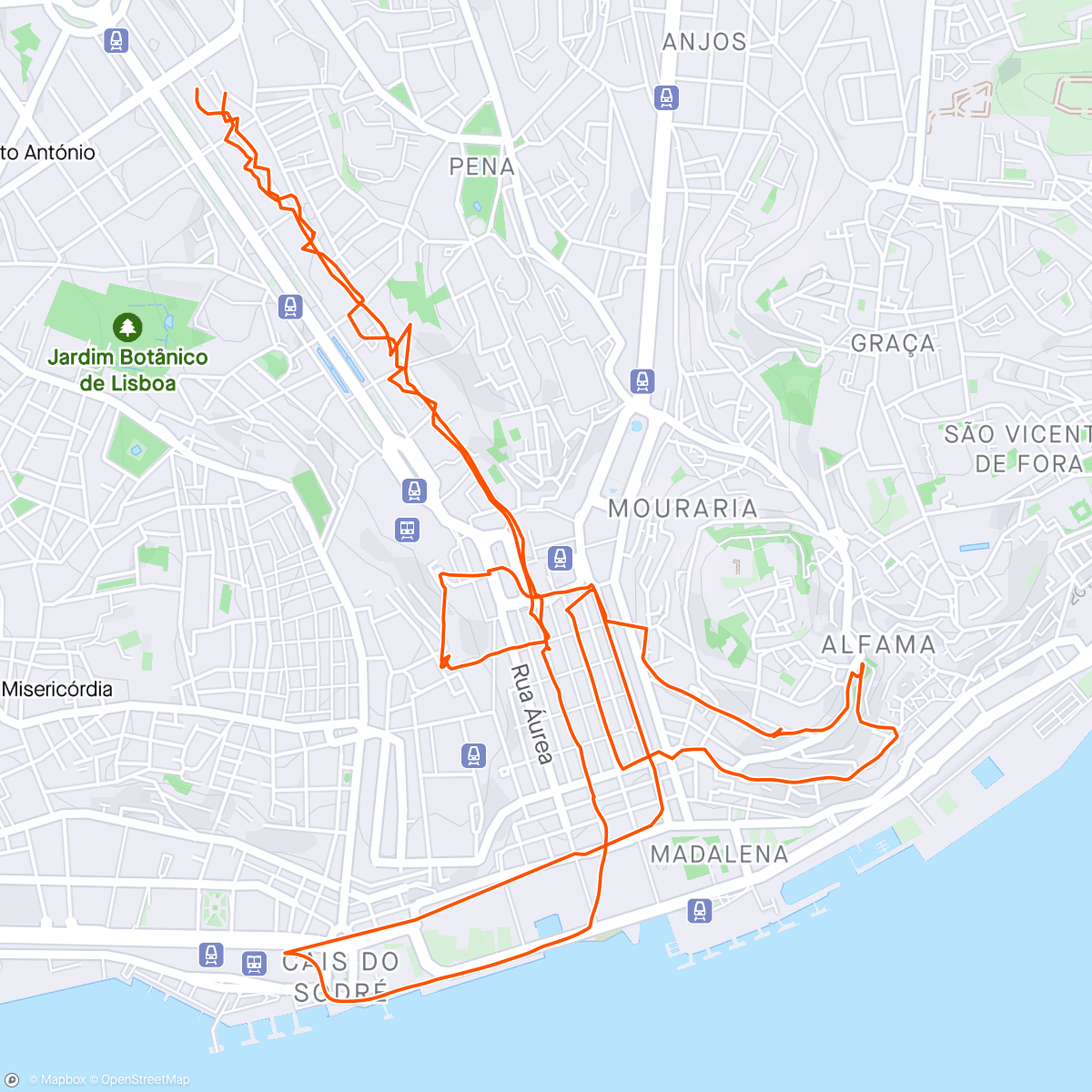 Map of the activity, Balade dans Lisbonne 🌞🌞🌞🌞