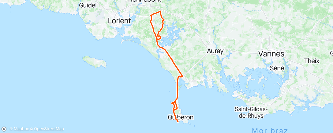 Map of the activity, Direction Quiberon 😎☀️