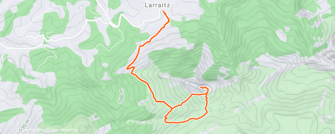 Map of the activity, Txindoki desde Larraitz