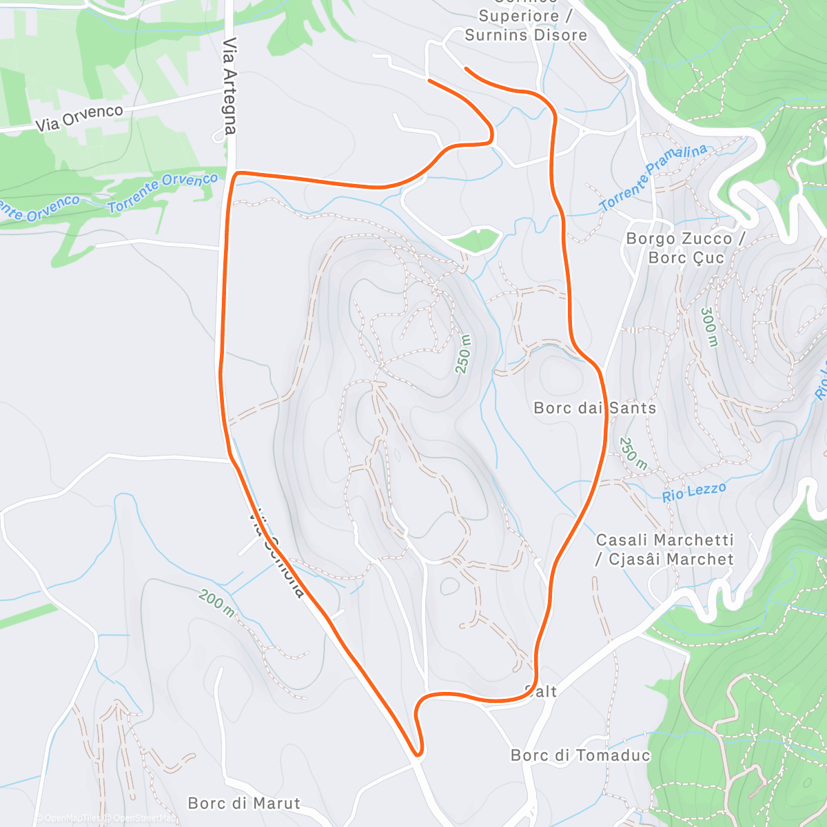 Map of the activity, Camminata mattutina