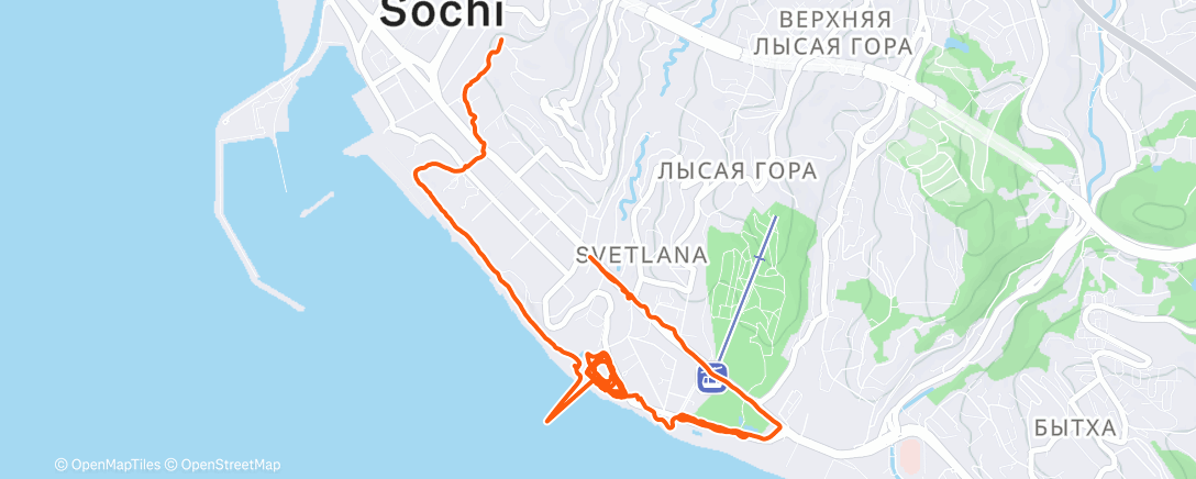 Map of the activity, Утренний забег