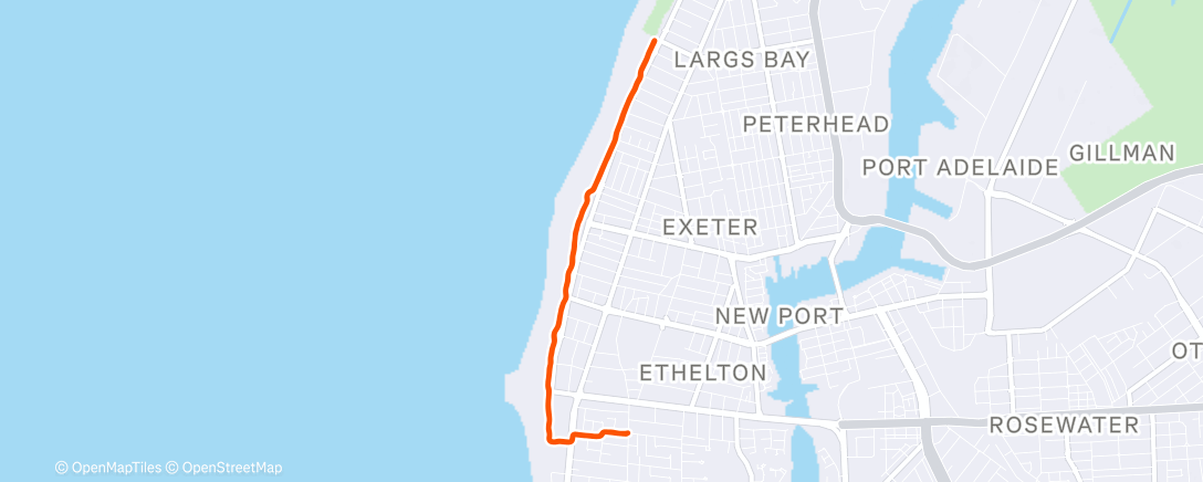 Map of the activity, Afternoon Run