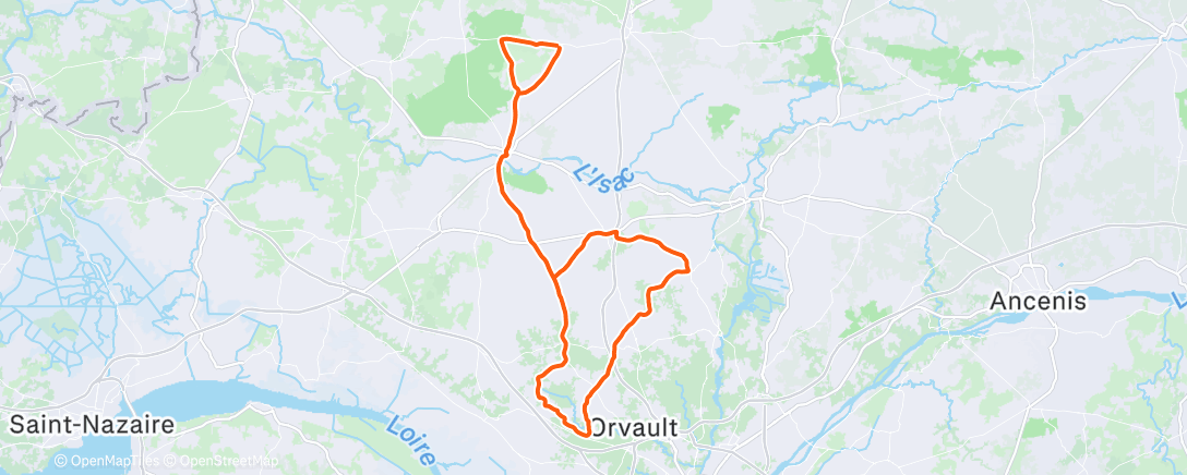 Map of the activity, Sortie vélo le matin