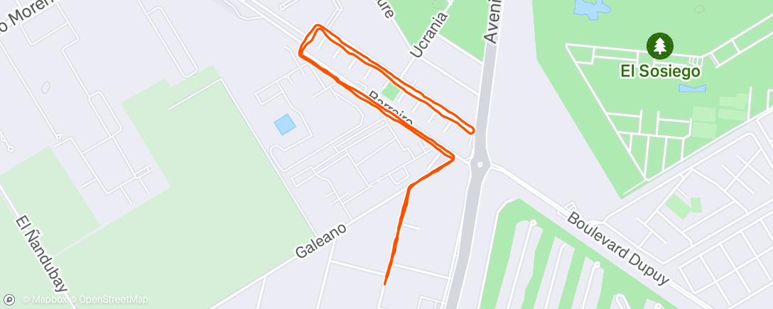 Map of the activity, Afternoon Run