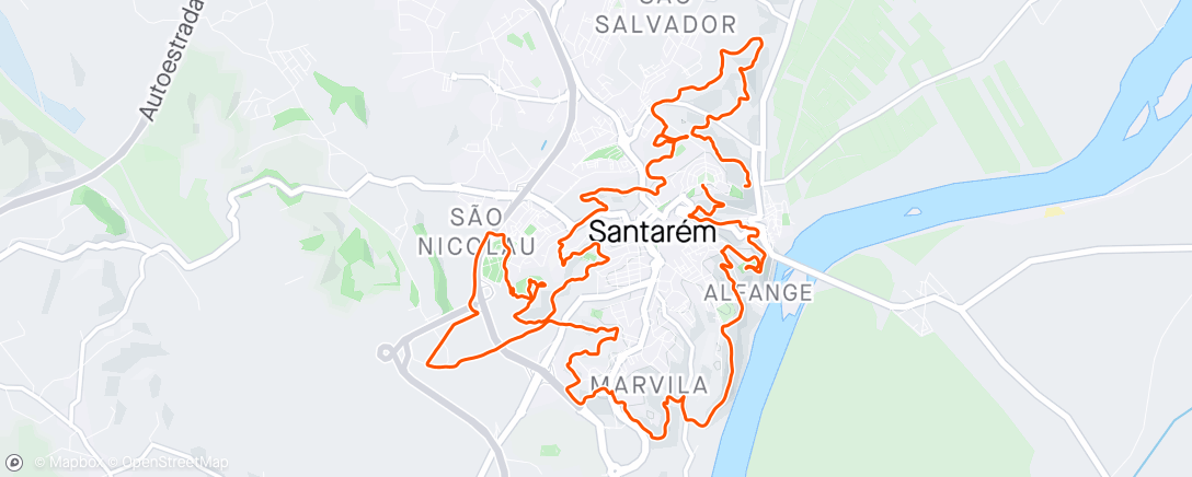 Map of the activity, Trail Longo de Santarém 2024