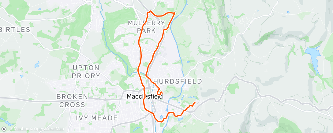 Map of the activity, Sunday Morning Run after junior parkrun..