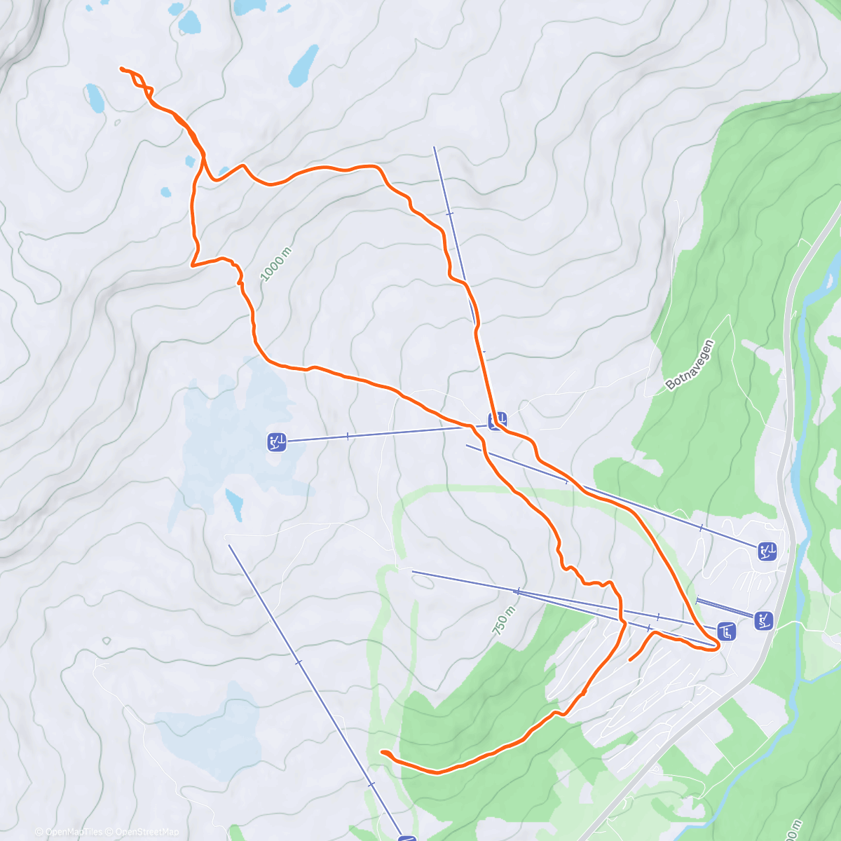 Map of the activity, Morning Nordic Ski