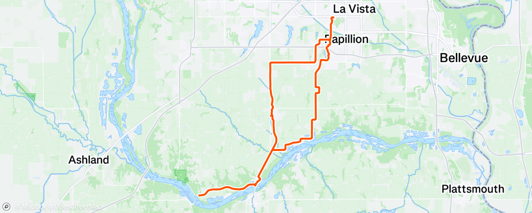 Map of the activity, Lunch Ride