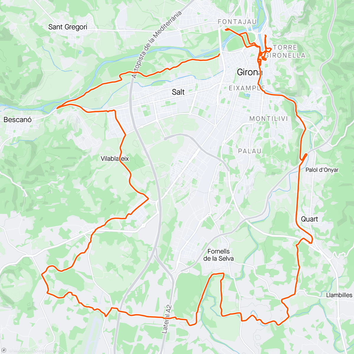 Map of the activity, OTE - LinMyRide recovery spin