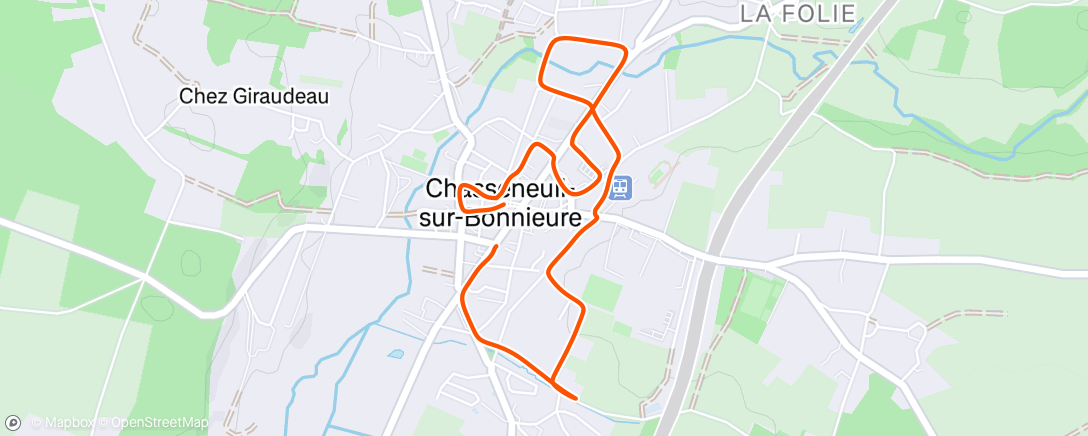 Map of the activity, Course à pied en soirée avec Marina