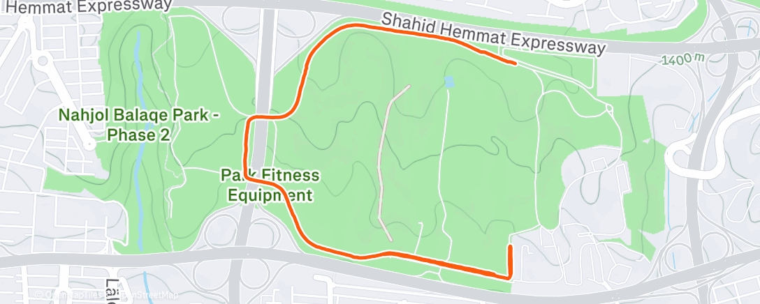 Map of the activity, Afternoon Run