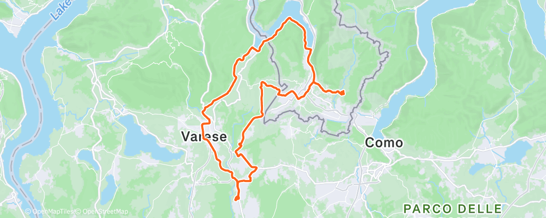 Map of the activity, Pedalata mattutina