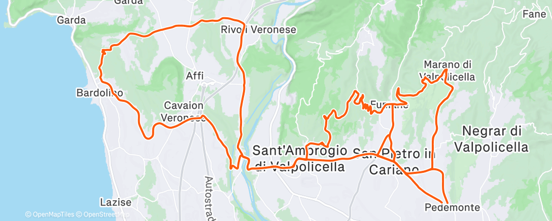 Map of the activity, Sessione di gravel biking mattutina