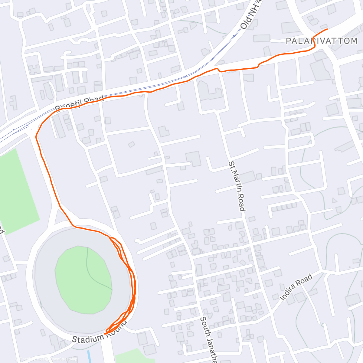 Map of the activity, Morning Run