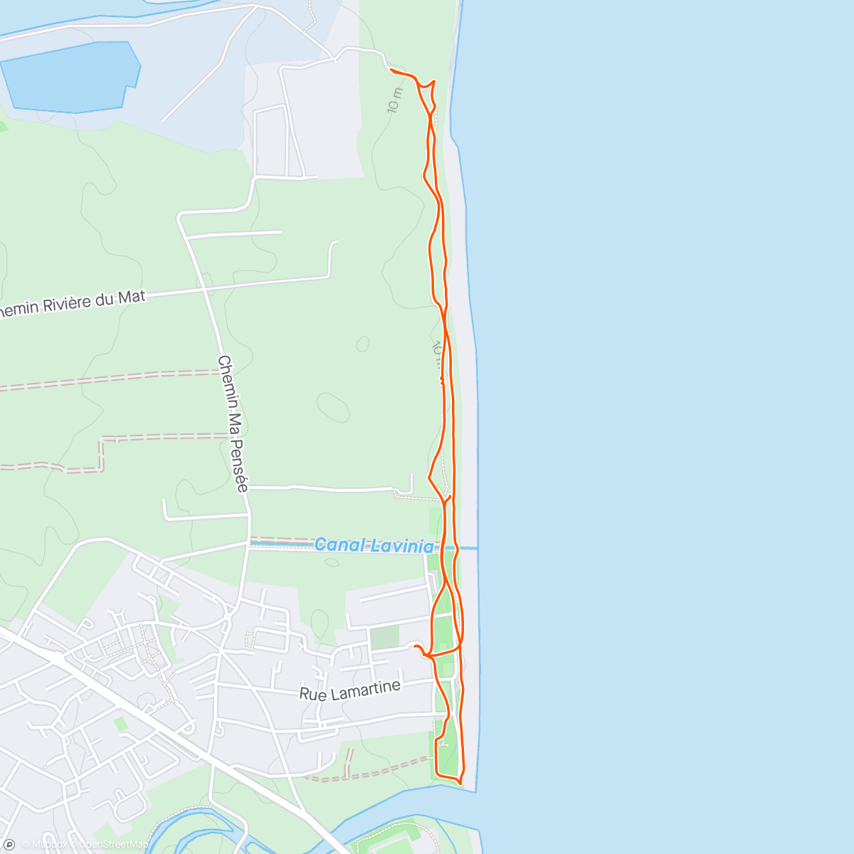 Map of the activity, Marche dans l'après-midi le long du littoral