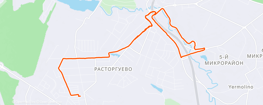 Map of the activity, Вечерний забег