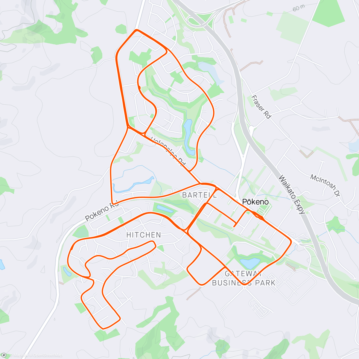 Map of the activity, Wet, but broke 30km