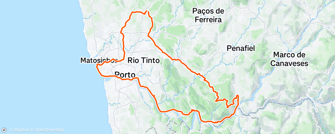 Map of the activity, Volta de bicicleta à hora do almoço