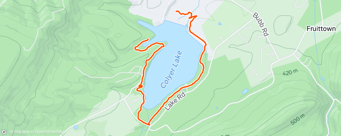 Map of the activity, Afternoon Hike
