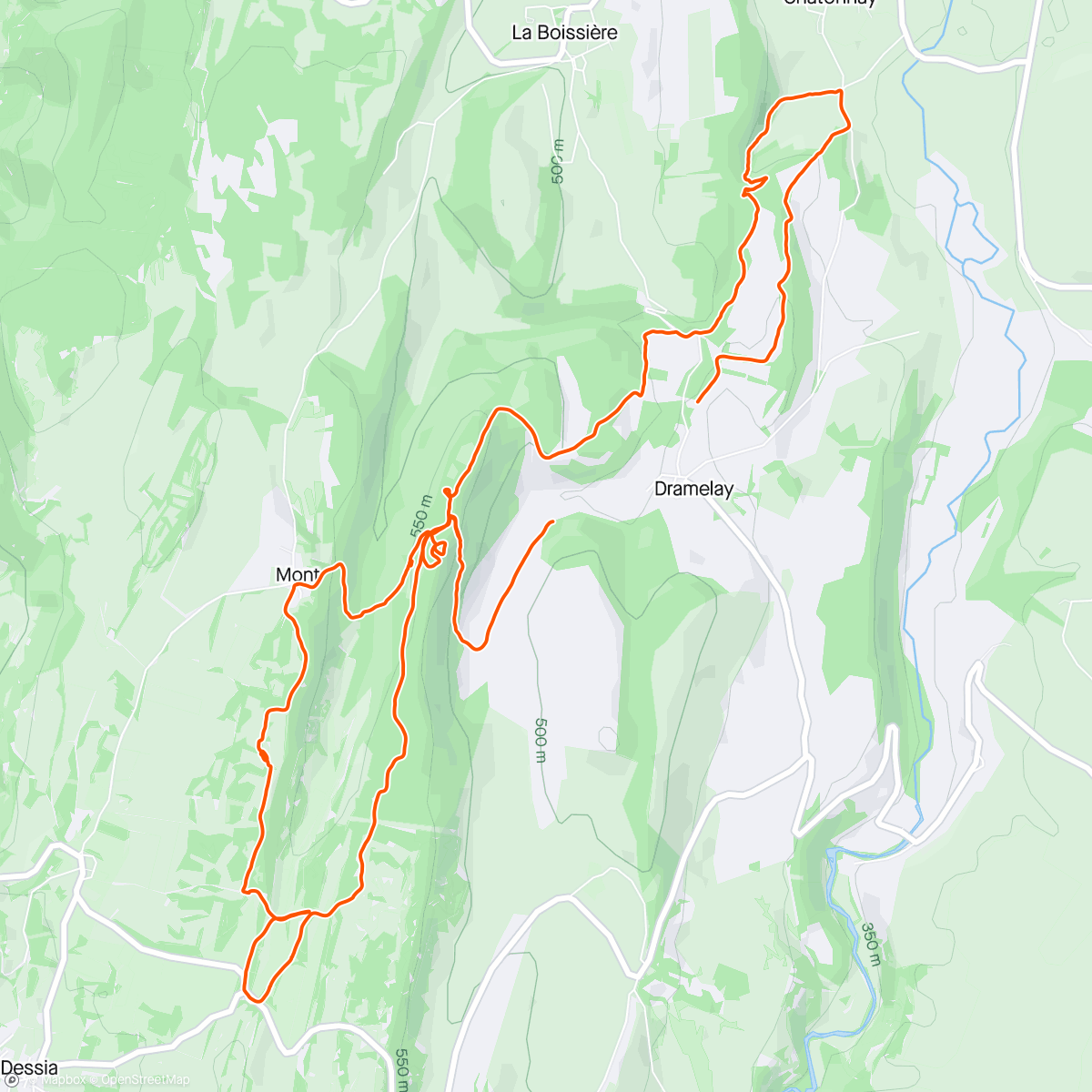 Mapa de la actividad, Trail dans l'après-midi