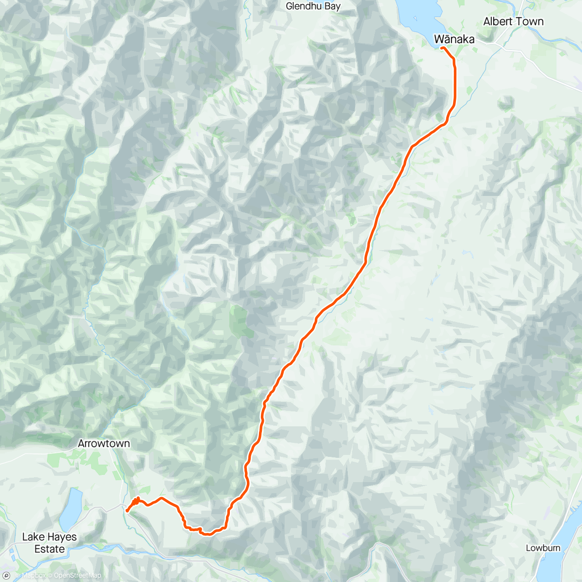Map of the activity, ROUVY - Crown Range to Lake Wanaka | New Zealand