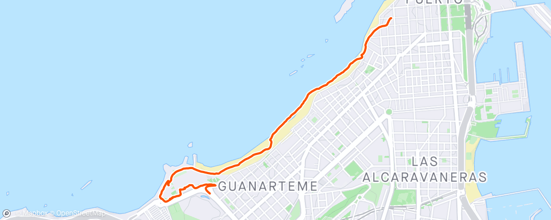 Mapa da atividade, Caminata por las canteras hasta las arenas