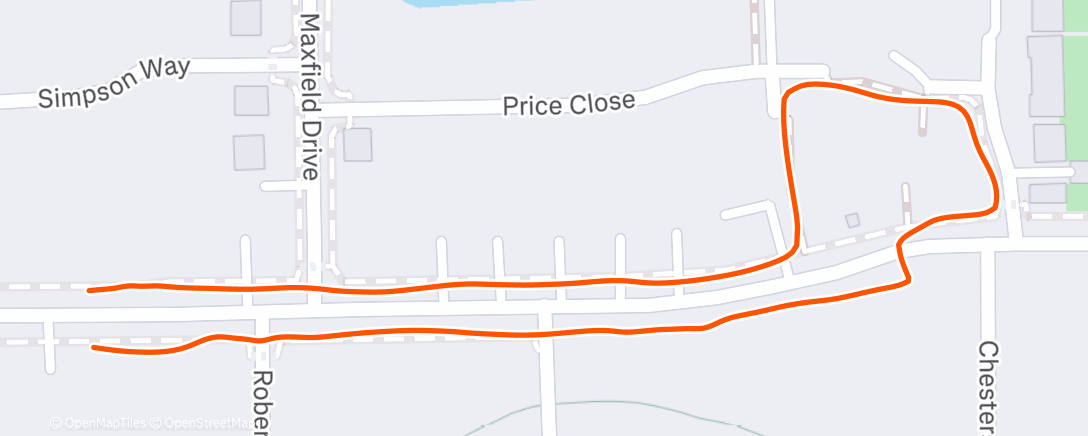 Map of the activity, Afternoon Run