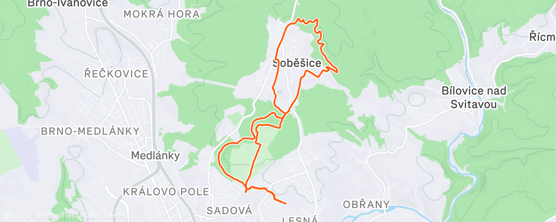 Карта физической активности (Trailové klusání)